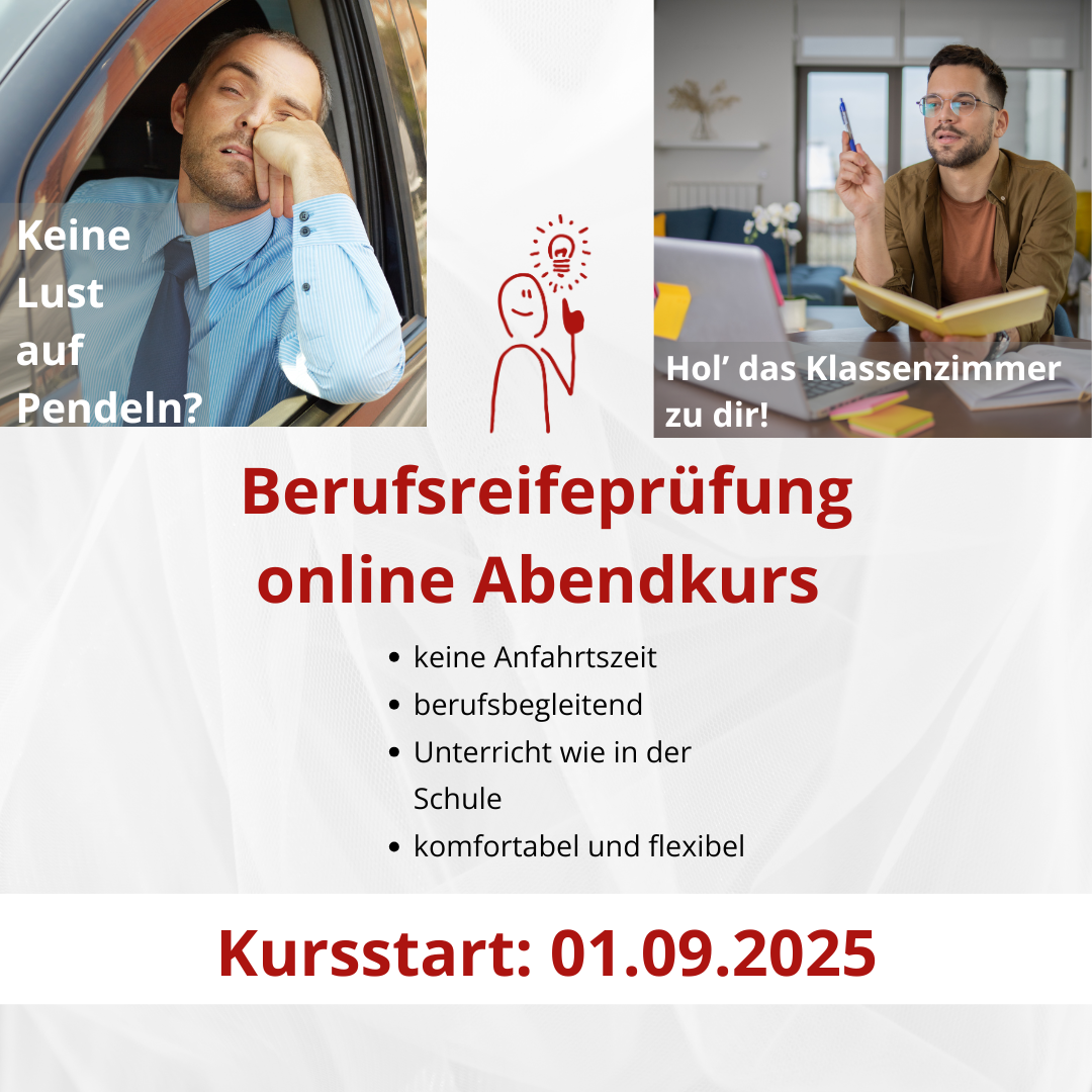 Berufsreifeprüfung online Abendkurs